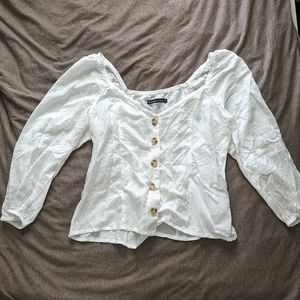 A&F White Bardot Top